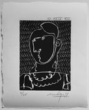 Head of Woman, 2012 - Original Linocut